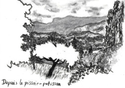 Chavernay (Bugey) Syndrome SGG - Au Sud de soi - Paysage au fusain dans le Bugey réalisé par Léon