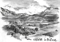 XXXVIII - La Bièvre (Isère) Syndrome SGG - Au Sud de soi - Paysage au fusain de la plaine de la Bièvre réalisé par Léon