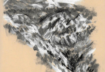 Sainte Victoire - LXXI 5 Syndrome SGG - Dessin de la montagne Sainte Victoire par Léon Blumenstein