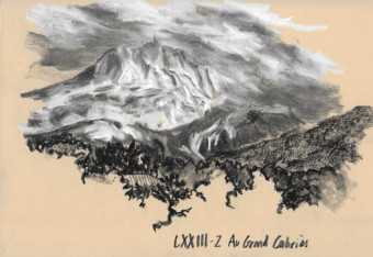Sainte Victoire - LXXIII 2 Syndrome SGG - Dessin de la montagne Sainte Victoire par Léon Blumenstein