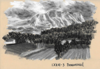 Sainte Victoire - LXXIII 3 Syndrome SGG - Dessin de la montagne Sainte Victoire par Léon Blumensteinme SGG - Léon Blumenstein - Sainte Victoire