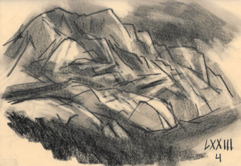 Sainte Victoire - LXXIII 4 Syndrome SGG - Dessin de la montagne Sainte Victoire par Léon Blumenstein