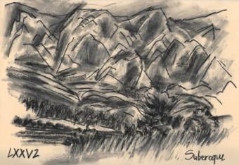 Sainte Victoire - LXXV 2 Syndrome SGG - Dessin de la montagne Sainte Victoire par Léon Blumenstein