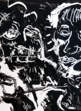 L'Arrache-coeur Syndrome SGG - Peinture grattée noire et blanc