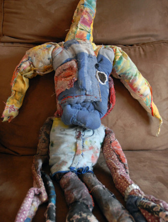 Ali Lulu - Ali, Poupée monstrueuse cousue à la main avec un chapeau d'arlequin