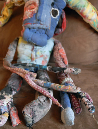 Ali Lulu - Ali, Poupée monstrueuse cousue à la main avec un chapeau d'arlequin