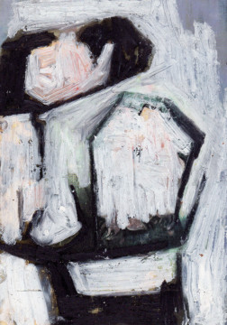 Kononov recouvert Syndrome SGG - W.Alter - abstraction au pastel à l'huile noir et blanc sur carte