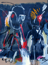 Les derniers nés Syndrome SGG - Représentation type Art Brut de 4 bonhommes enfantins et simplifiés juxtaposés et confondus avec le fond