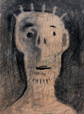 Figure hagarde Dessin au fusain, par SGG, d'une figure humaine avec une expression hagarde, interdite