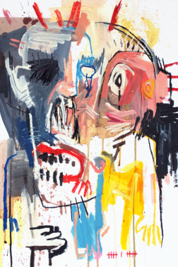 Les Teinturiers n°2 Syndrome SGG - peintures brutes colorées représentant 2 figures nommées les teinturiers